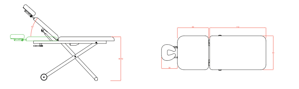 Brancard électrique Latis : Mesures